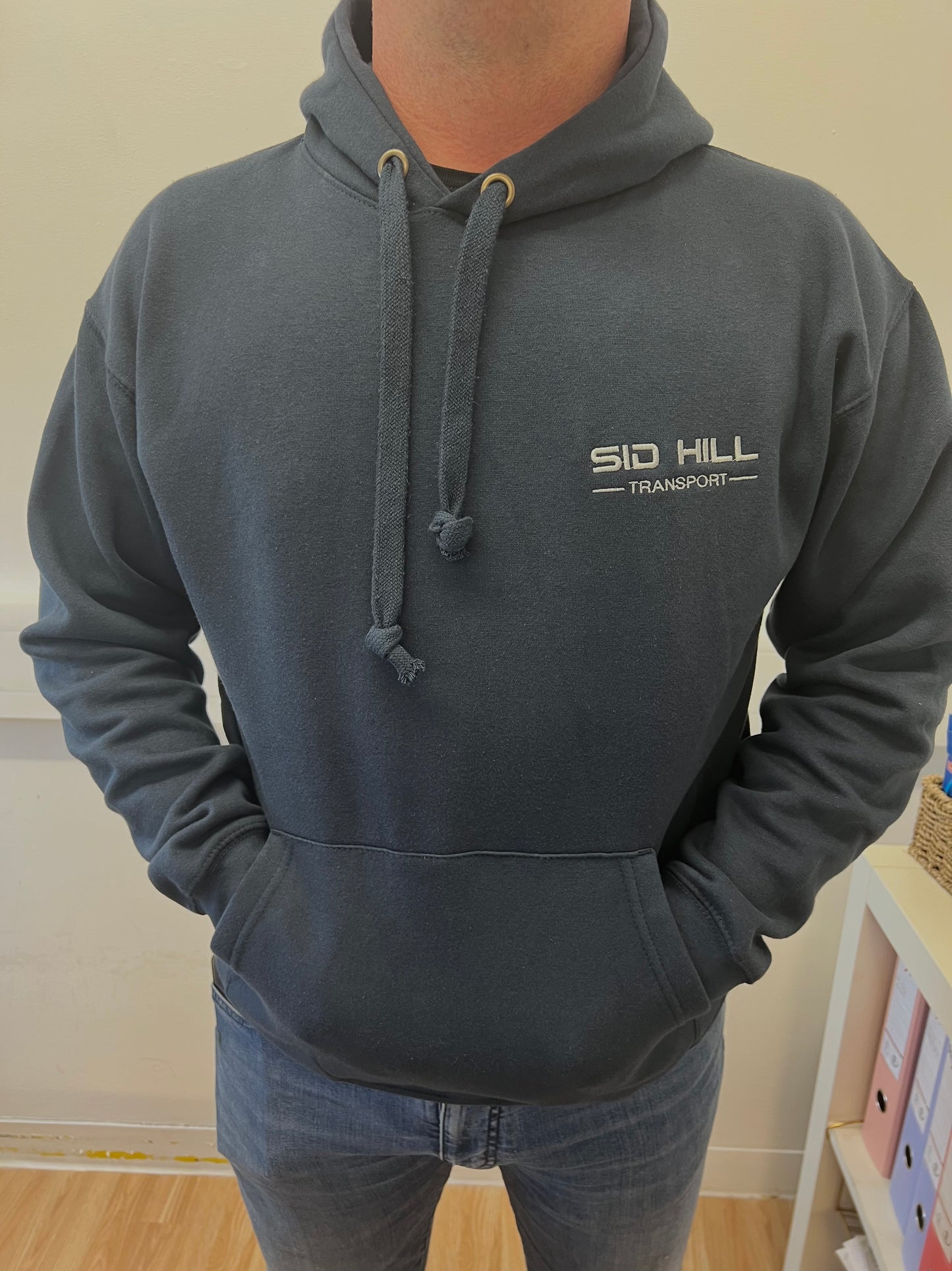 Sid Hill emblem embroidered premium hoodie top in navy blue