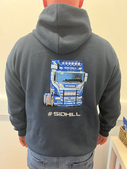 Showtruck embroidered premium hoodie in navy blue